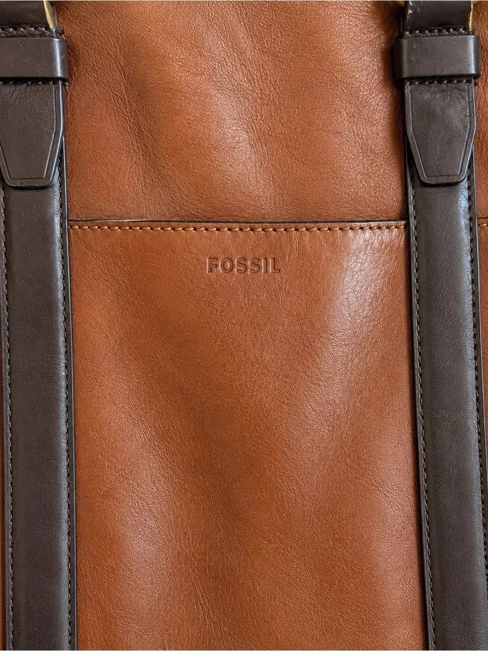 Fossil Brown Leather Messenger/Briefcase Laptop Bag – Genuine Leather